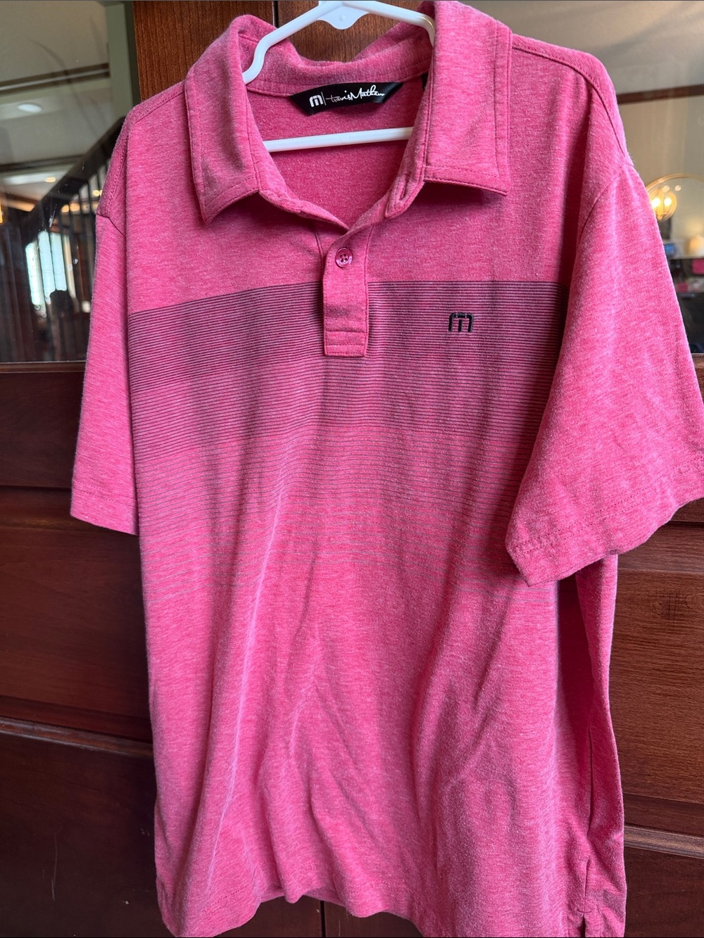 Travis Mathew Heathered Pink/light Red Short-Sleeve Polo kids